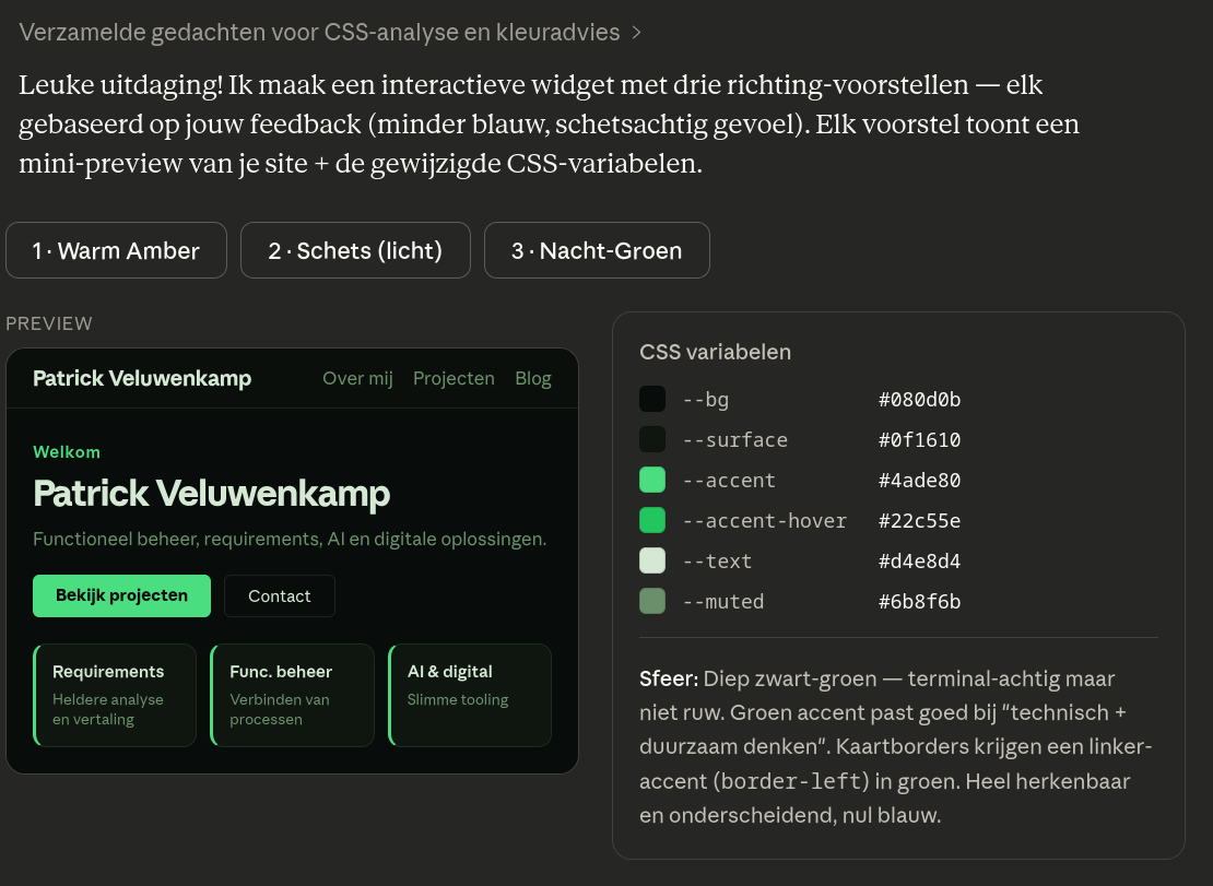 Het chemisch groene voorbeeld van Claude